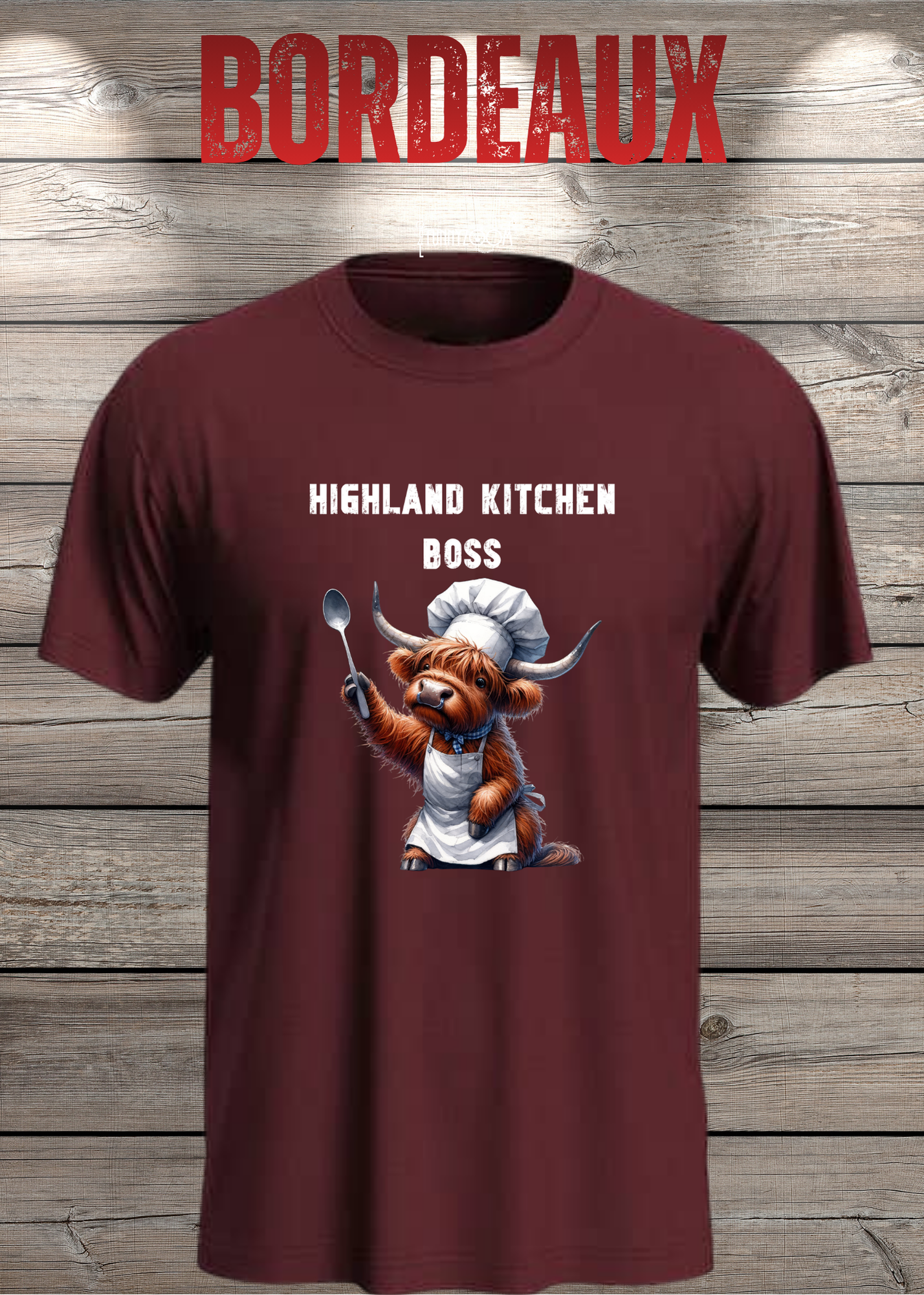 Highland Kuh Unisex T-Shirt Highland Kitchen Boss - Zottel-Chef - Zottel Chefin