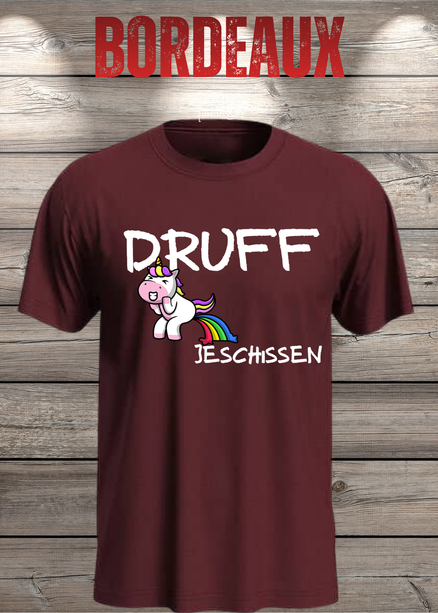 T-Shirt Druff jeschissen Einhorn - Lustige Sprüche Geschenkidee Geburtstag Freizeit Unisex