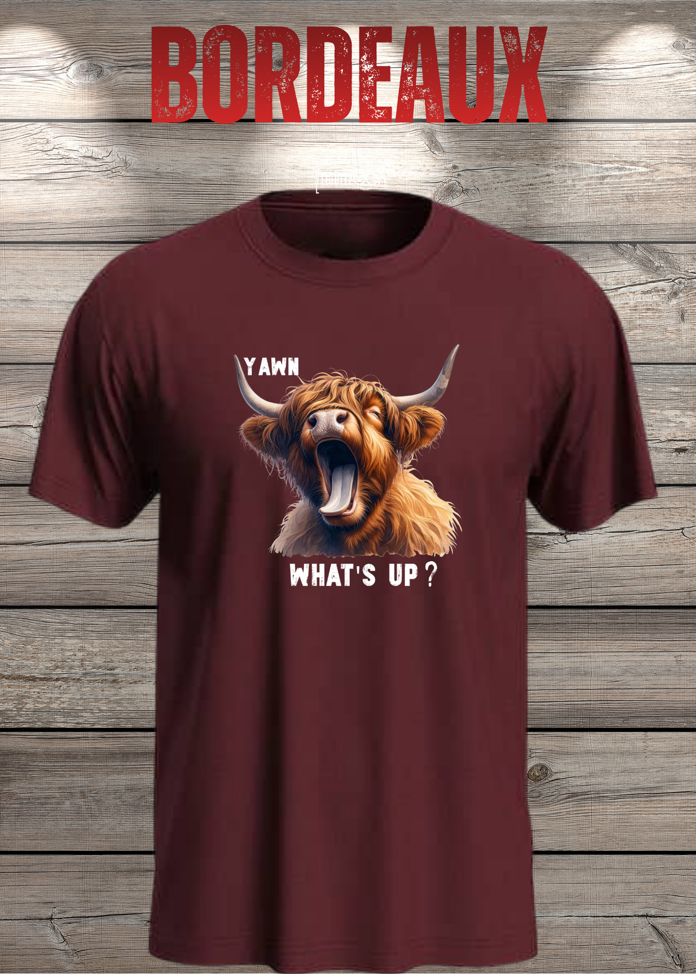 Highland Kuh T-Shirt Yawn, what's up? - Für Professionelle Faulpelze