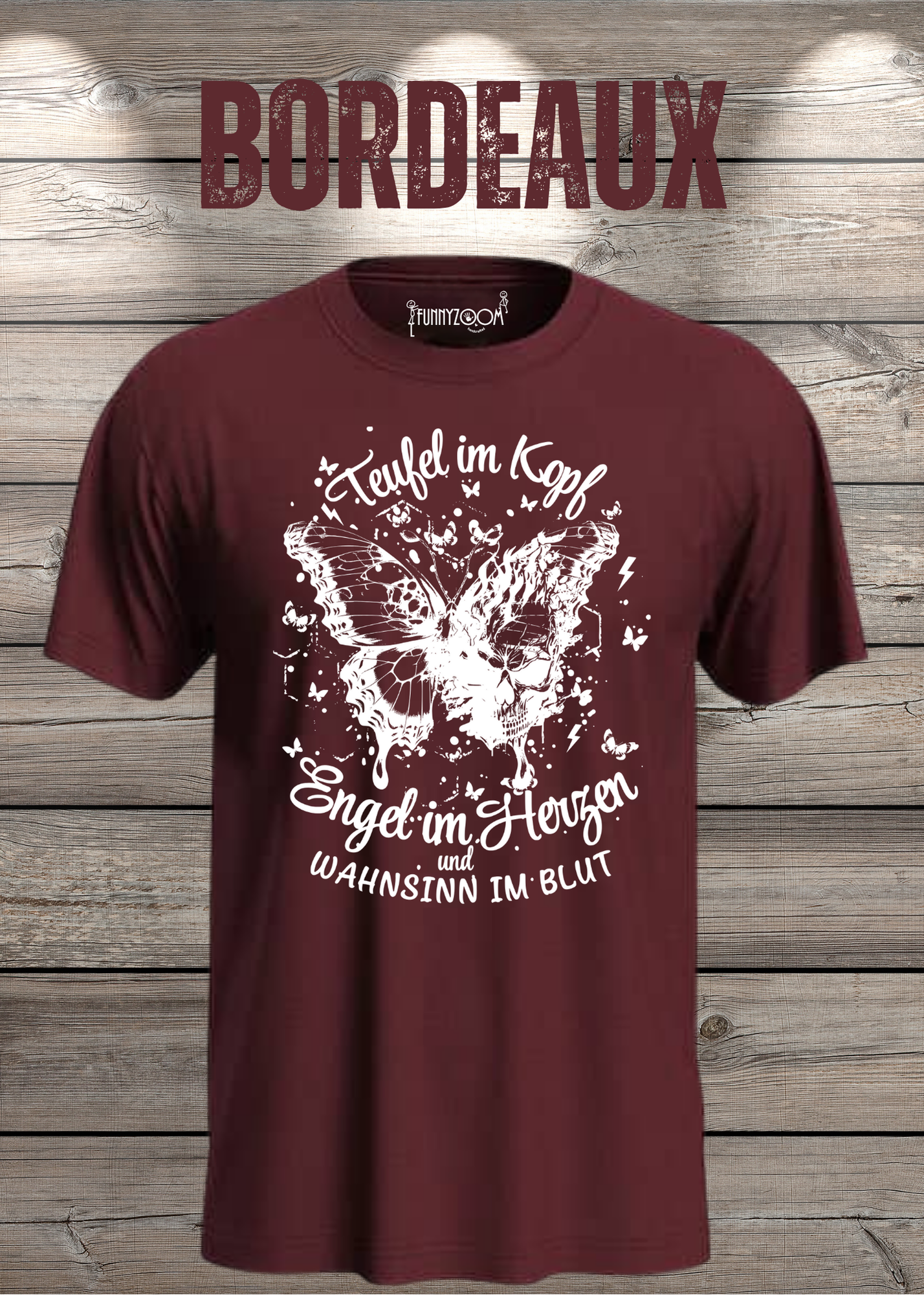 T-Shirt Teufel im Kopf Engel im Herzen Witziges T-Shirt mit Spruch Geschenkidee Unisex
