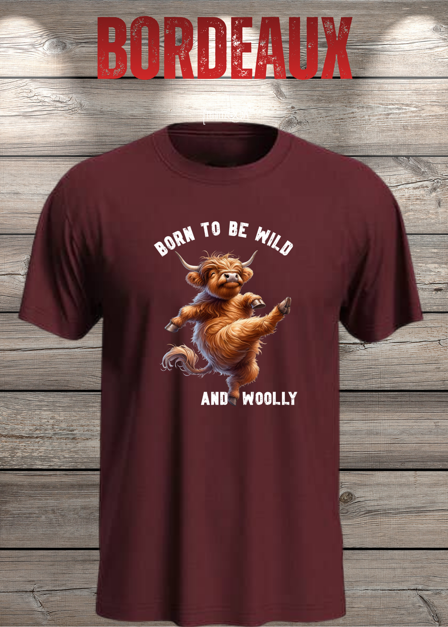 Highland Kuh T-Shirt Born to be Wild and Woolly - Sarkastisches Faulpelz Design