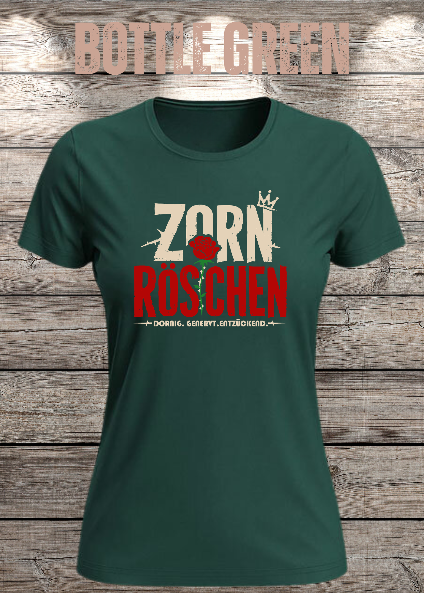 Zorn Röschen – Rockiges Damen T-Shirt mit Rose