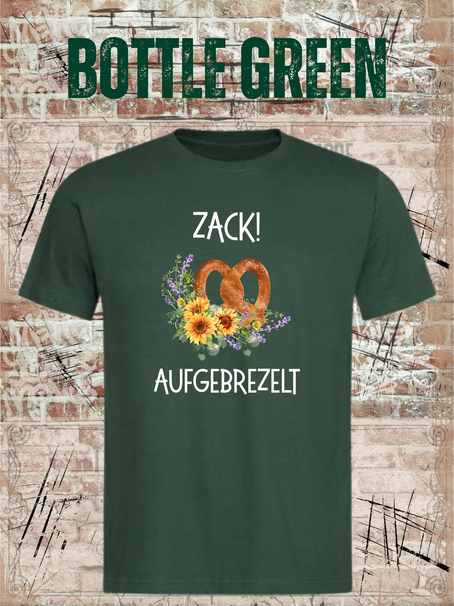 Mädchen T-Shirt „Zack! Aufgebrezelt“ | Lustiges Brezel Shirt mit Blumen