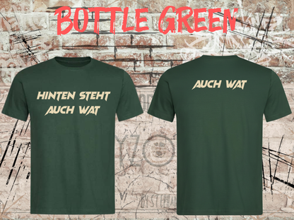 Hinten steht auch wat – Lustiges Unisex T-Shirt mit Vorder- & Rückendruck