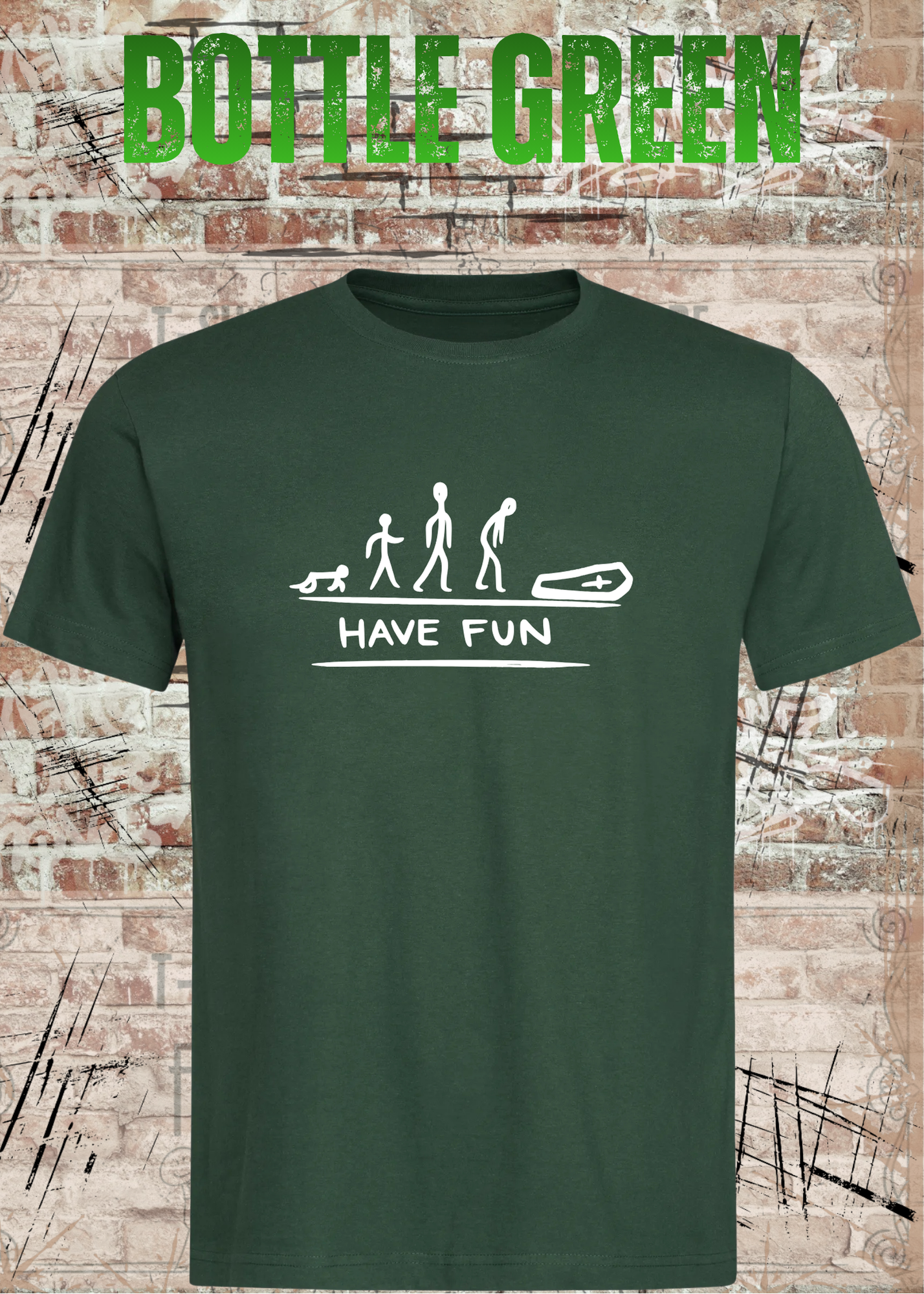 Have Fun Evolution Herren Damen Unisex T-Shirt | Lustiges Fun Shirt mit Strichmännchen Humor