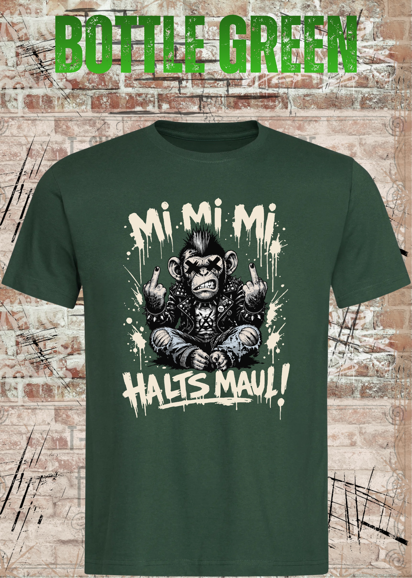 Mi Mi Mi Halt’s Maul Affe T-Shirt – Freches Punk Statement Shirt