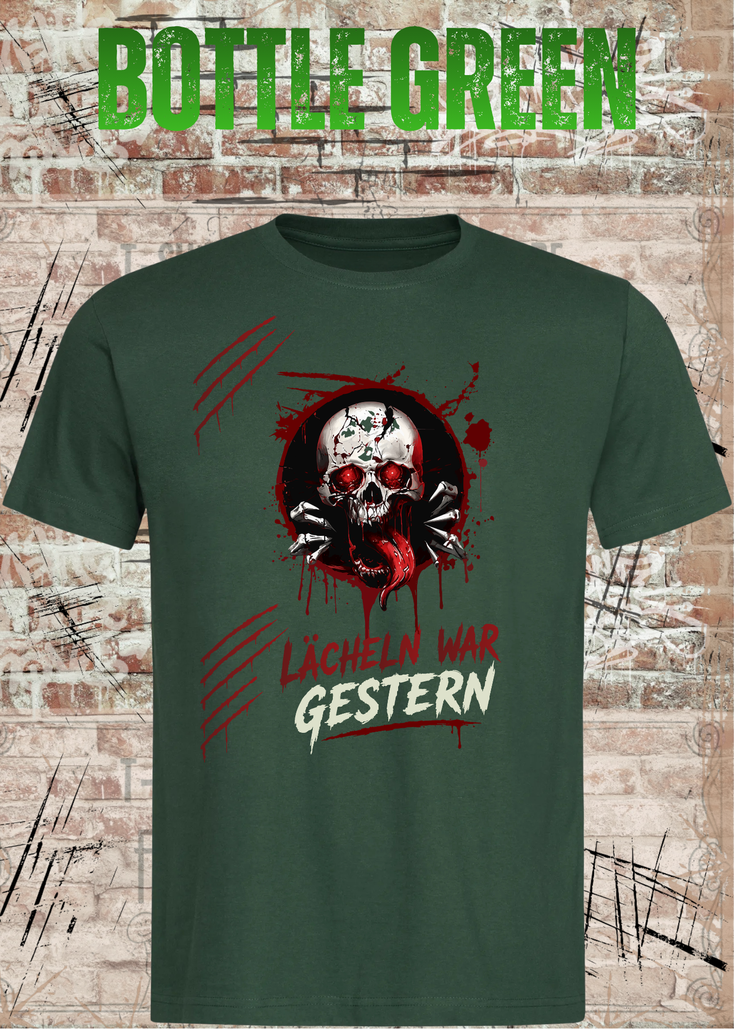 Rock & Metal T-Shirt "Lächeln war gestern" | Totenkopf Horror Shirt | Gothic Unisex