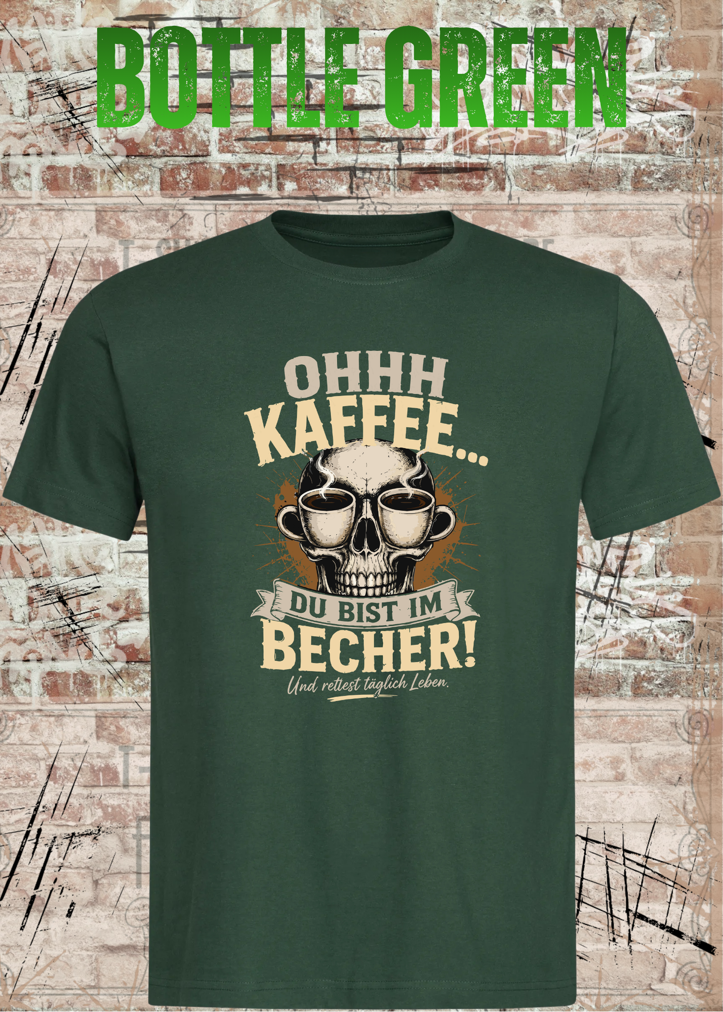 Ohhh Kaffee T-Shirt – Lustiges Kaffee Shirt mit Totenkopf für Kaffeeliebhaber