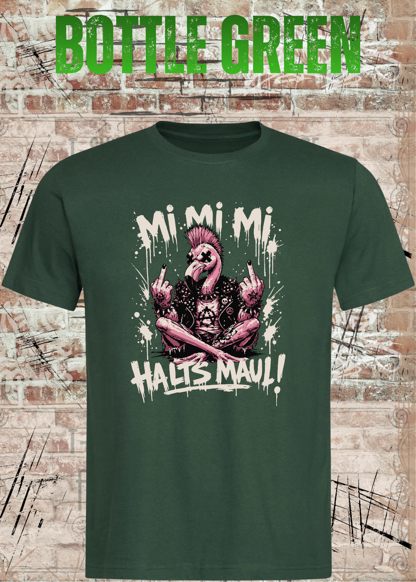 Mi Mi Mi Halt’s Maul Flamingo T-Shirt – Freches Punk Statement Shirt