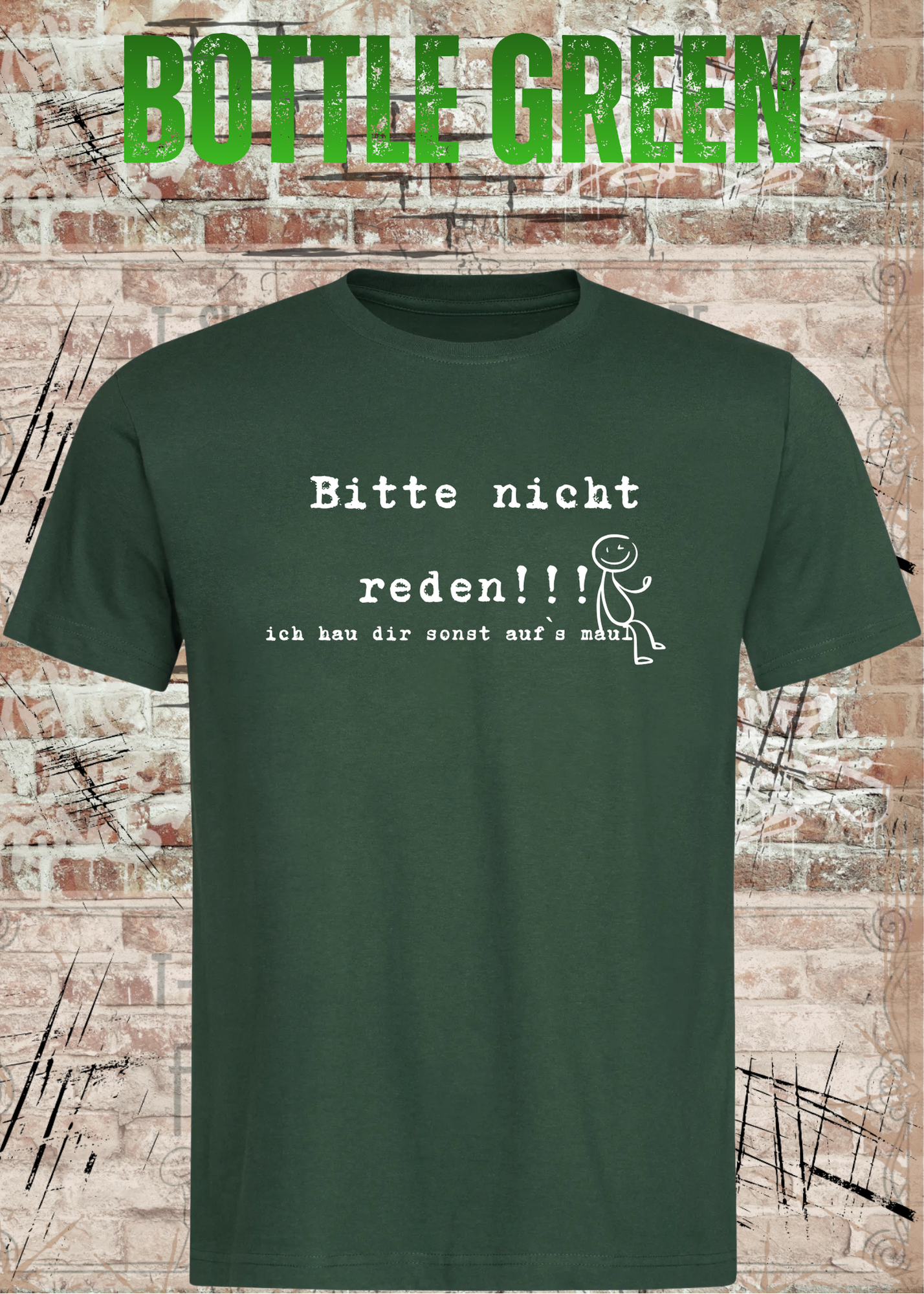 Bitte Nicht Reden T-Shirt – Lustiger Sarkasmus Spruch Unisex Shirt Schwarz Weiß