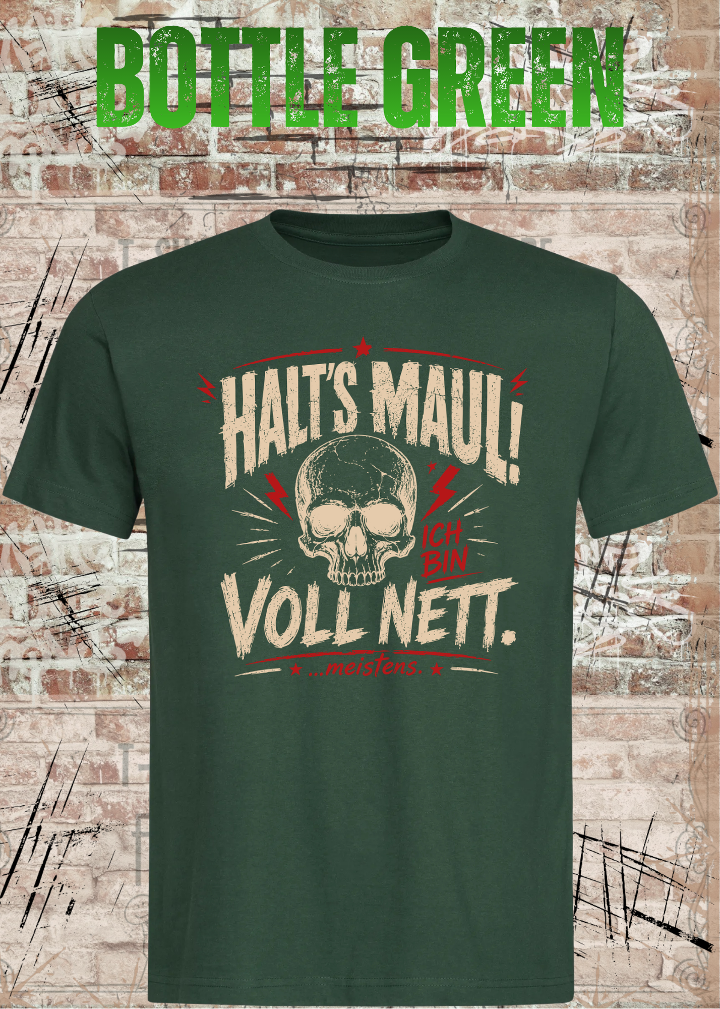Halt's Maul! Ich bin voll nett... meistens. – Lustiges Vintage Unisex T-Shirt