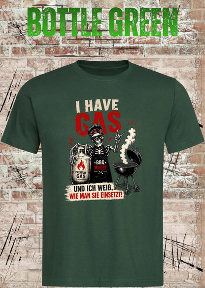 Grillmeister T-Shirt „I Have Gas“ – Skelett BBQ