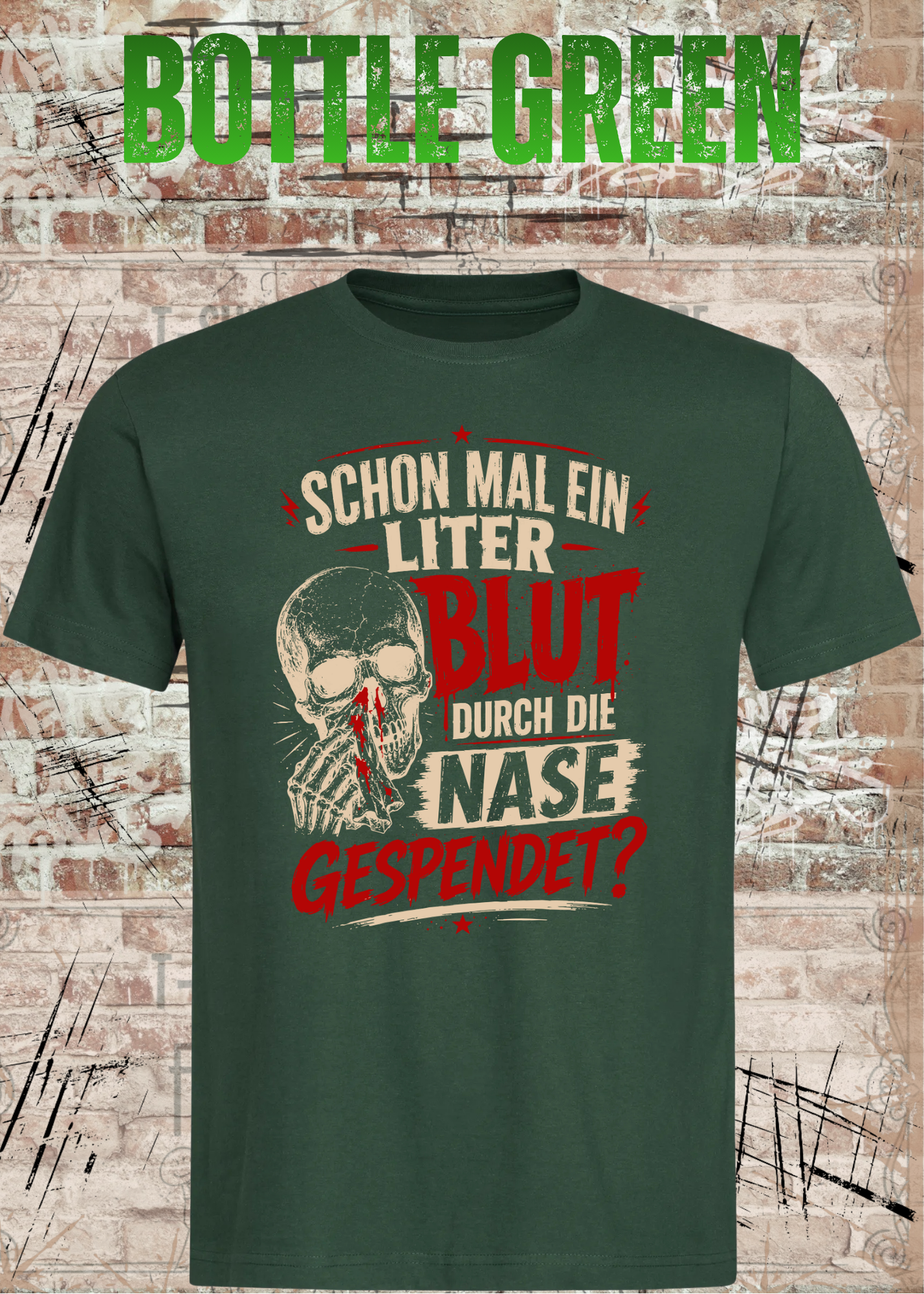 Schon mal ein Liter Blut durch die Nase gespendet? – Lustiges Vintage Unisex T-Shirt