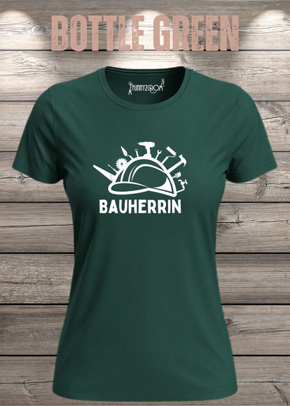 Bauherrin Damen T-Shirt in Bottle Green.