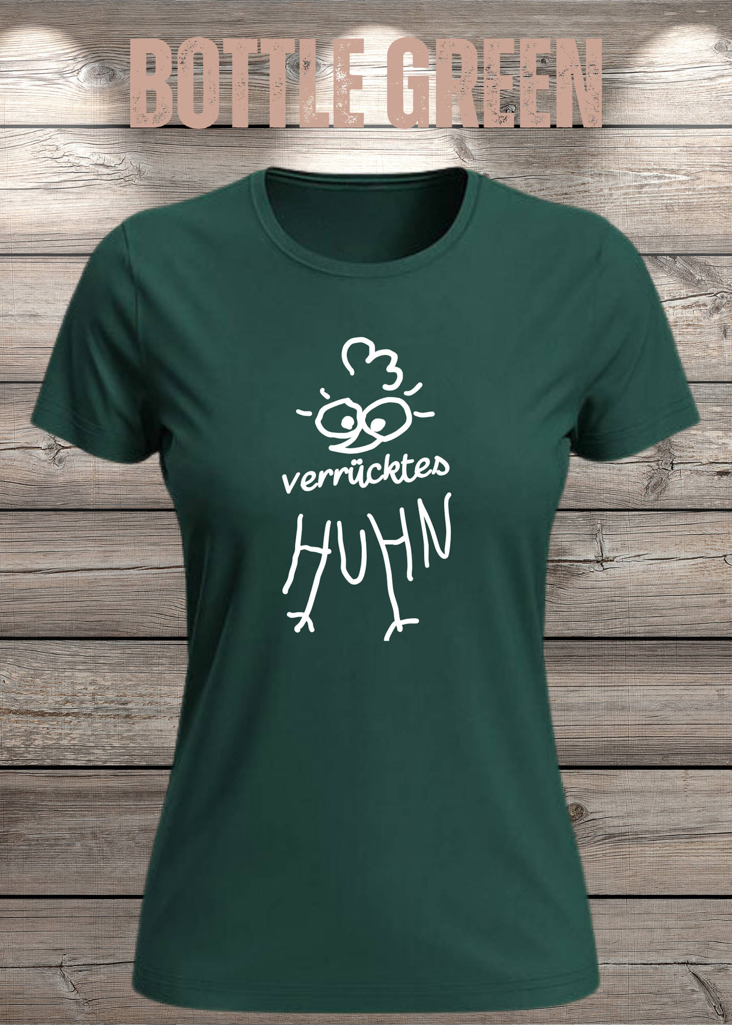 Verrücktes Huhn Damen T-Shirt | Lustiges Huhn Shirt | Witziges Fun Shirt für Frauen