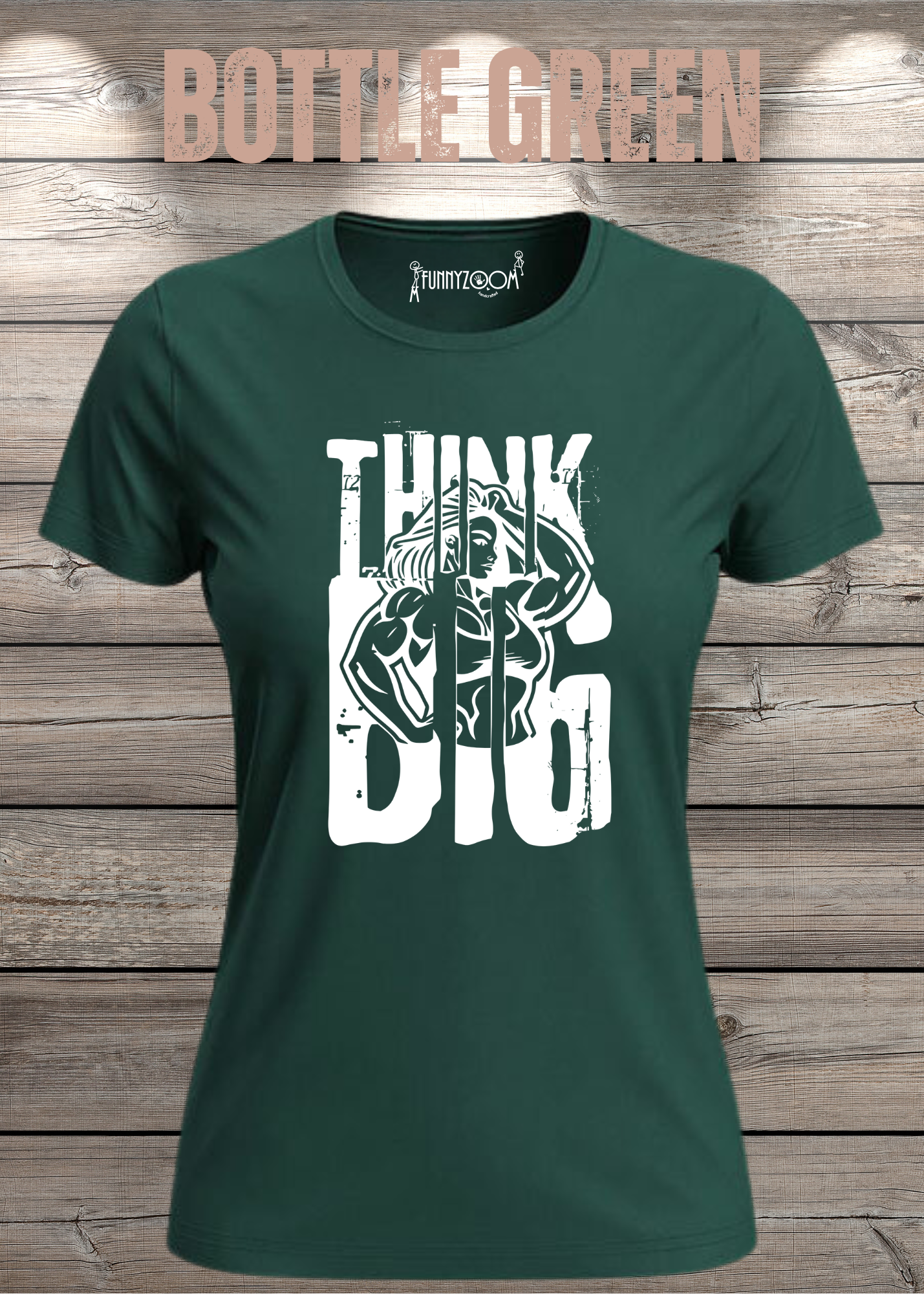 Damen T-Shirt Think Big Motivations-Shirt mit Spruch | Bodybuilder Geschenkidee