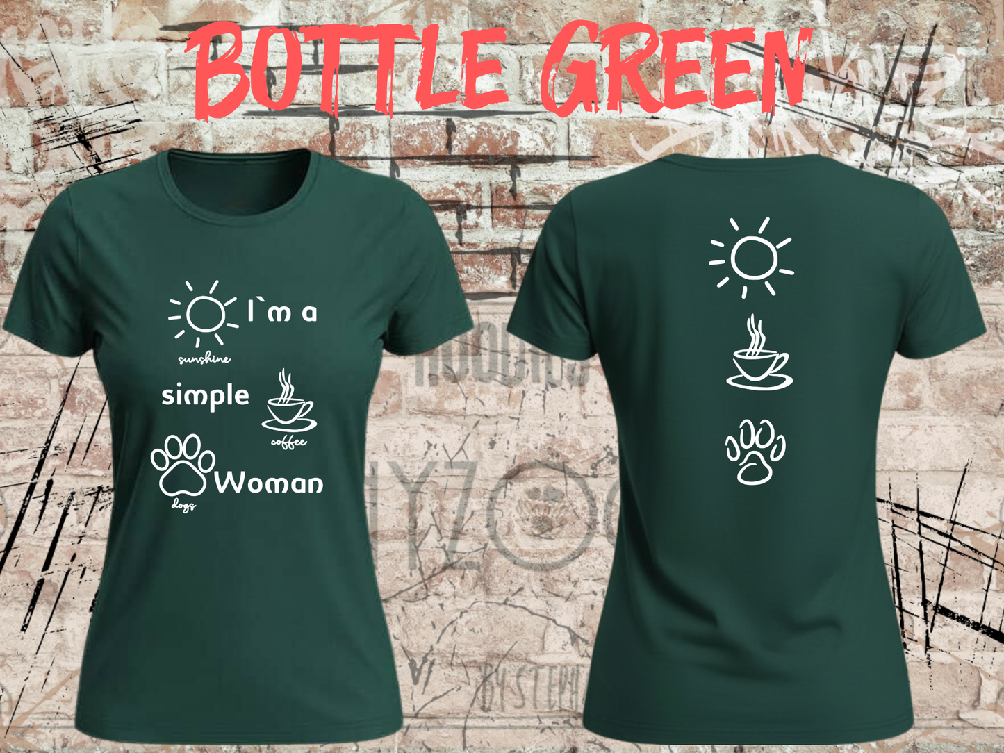 T-Shirt I'm a simple Woman Sunshine Coffee and Dogs Lustige Sprüche Geschenkidee Freizeit viele Farben