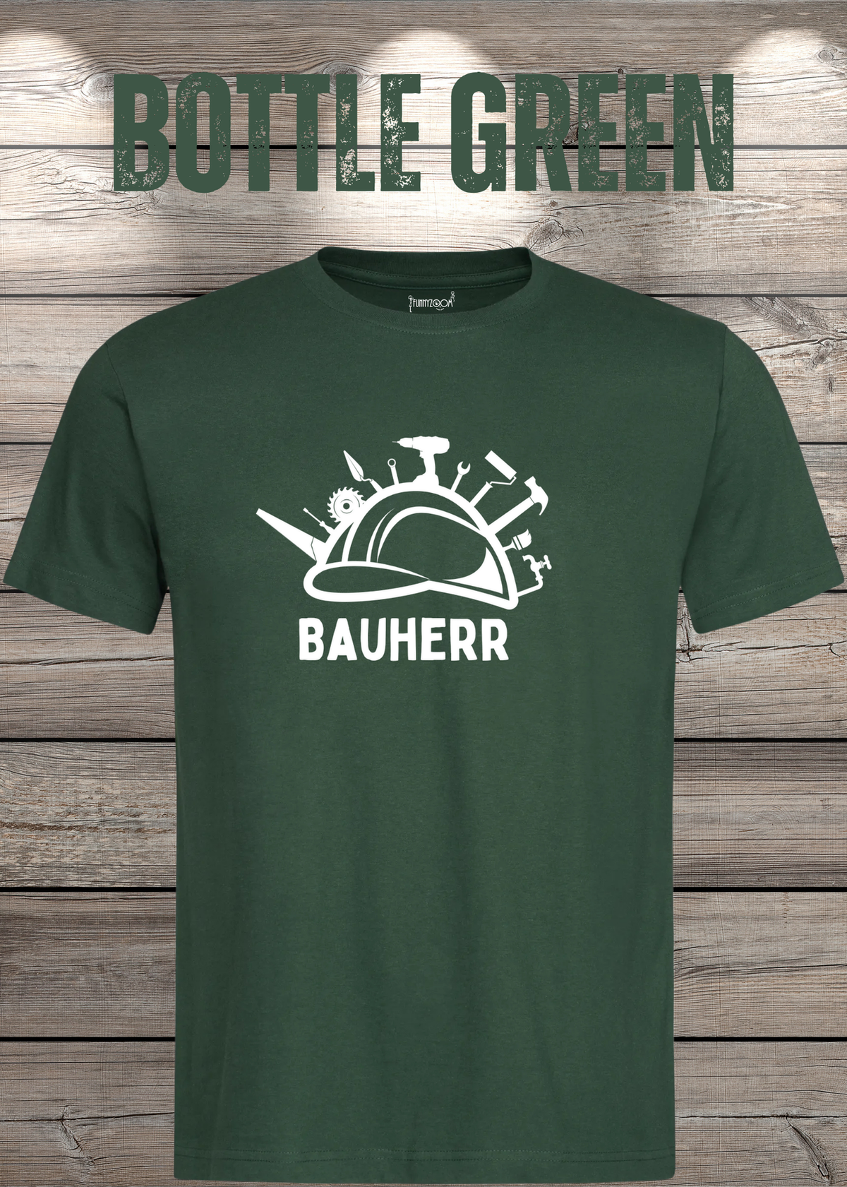 Bauherr T-Shirt Herren in Bottle Green.