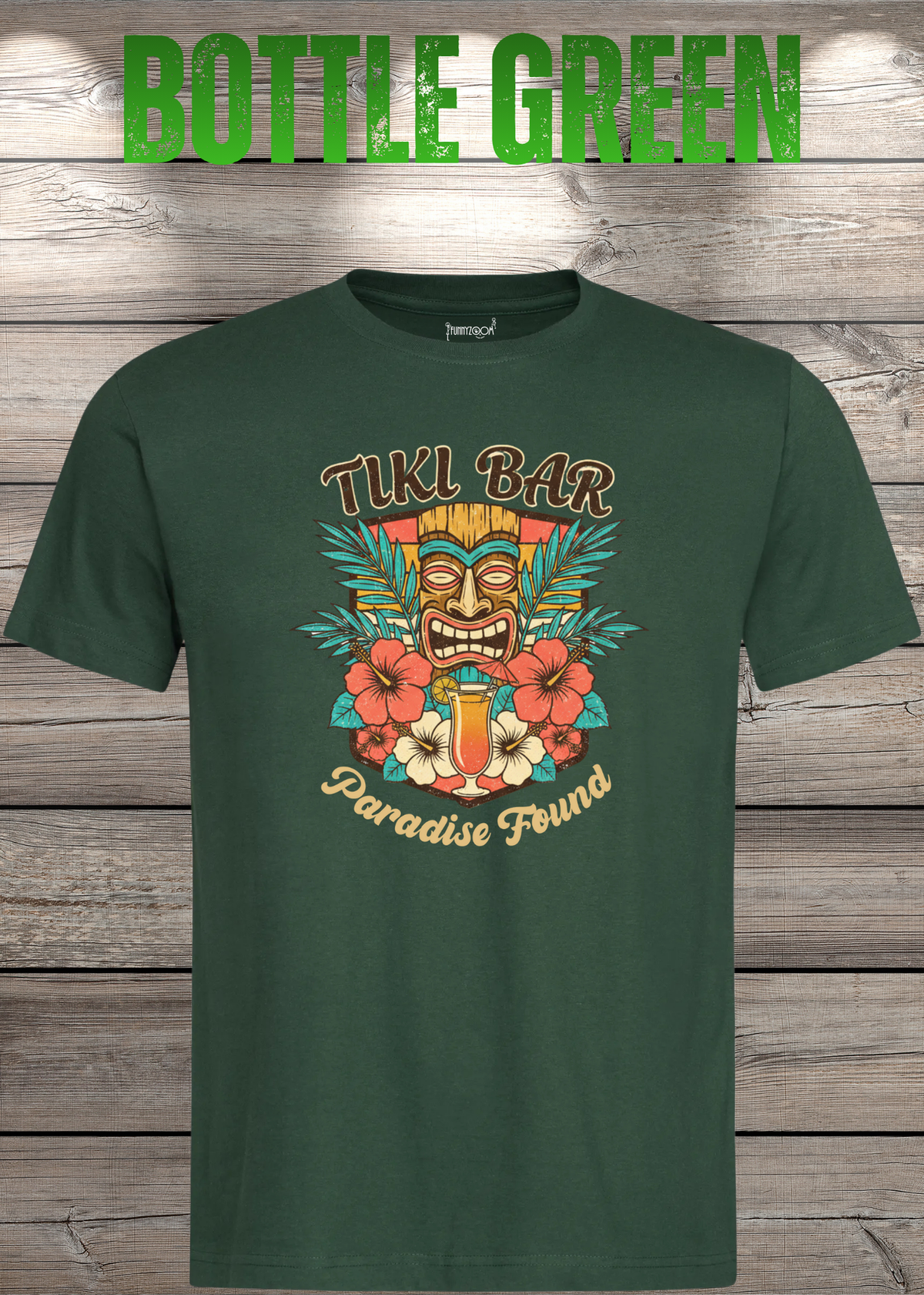 T-Shirt Tiki Bar in Bottle Green.