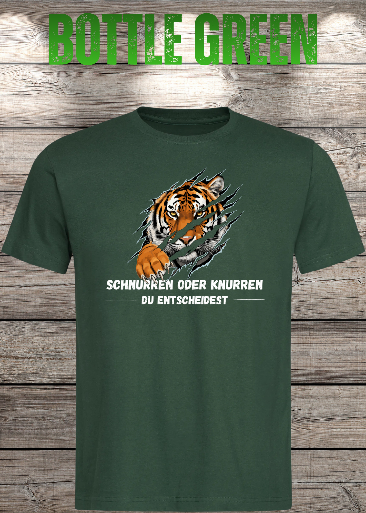 Tiger T-Shirt Unisex - Schnurren oder Knurren Du Entscheidest - Lustiges Raubtier-Shirt