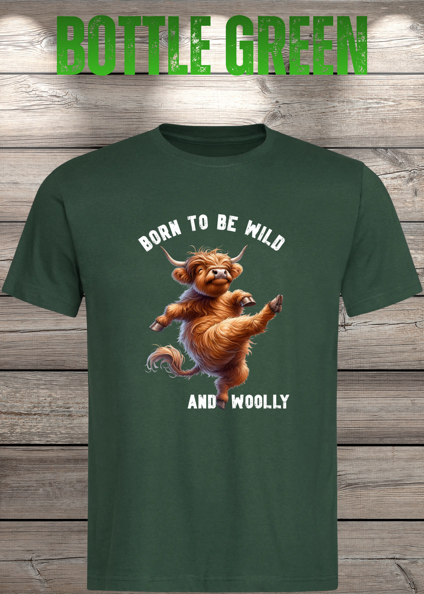 Highland Kuh T-Shirt Born to be Wild and Woolly - Sarkastisches Faulpelz Design