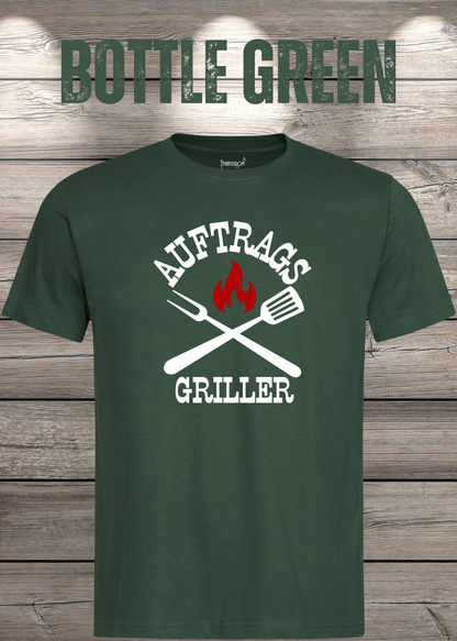 Auftrags-Griller T-Shirt in Bottle Green.