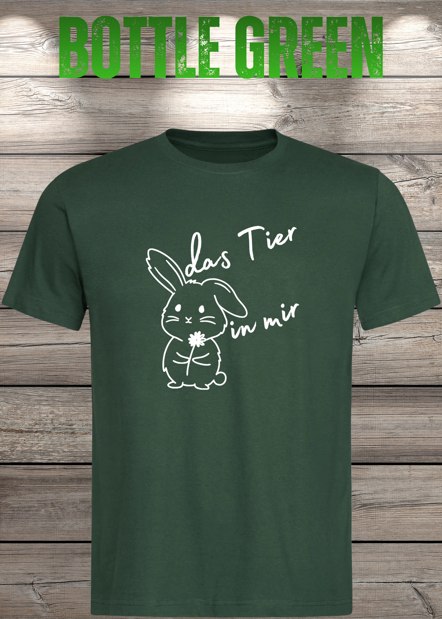 T-Shirt 'Das Tier in mir' - Witziges Spruch-Shirt mit süßem Hasen-Motiv