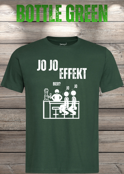 Jo Jo Effekt T-Shirt in Bottle Green.
