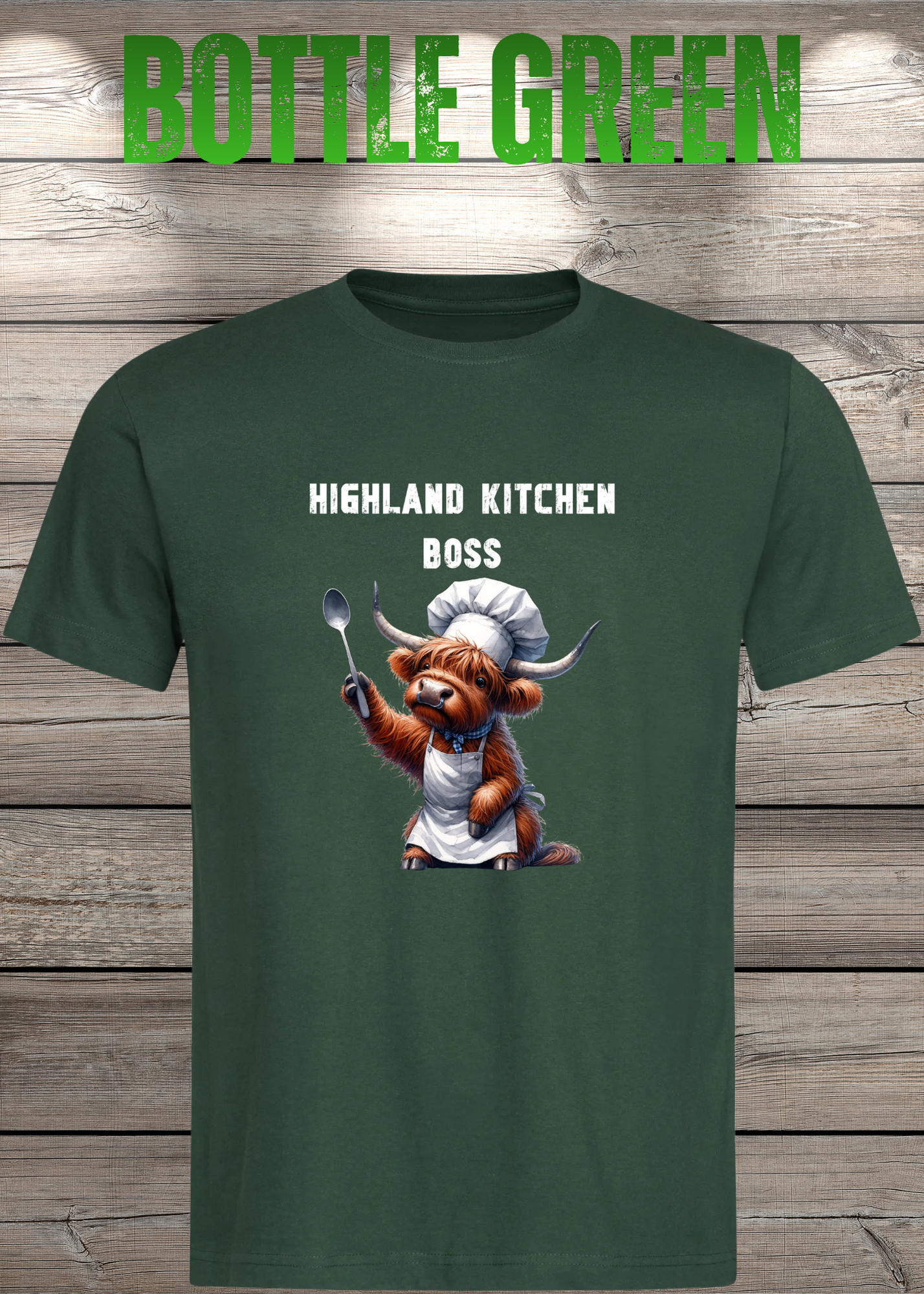 Highland Kuh Unisex T-Shirt Highland Kitchen Boss - Zottel-Chef - Zottel Chefin