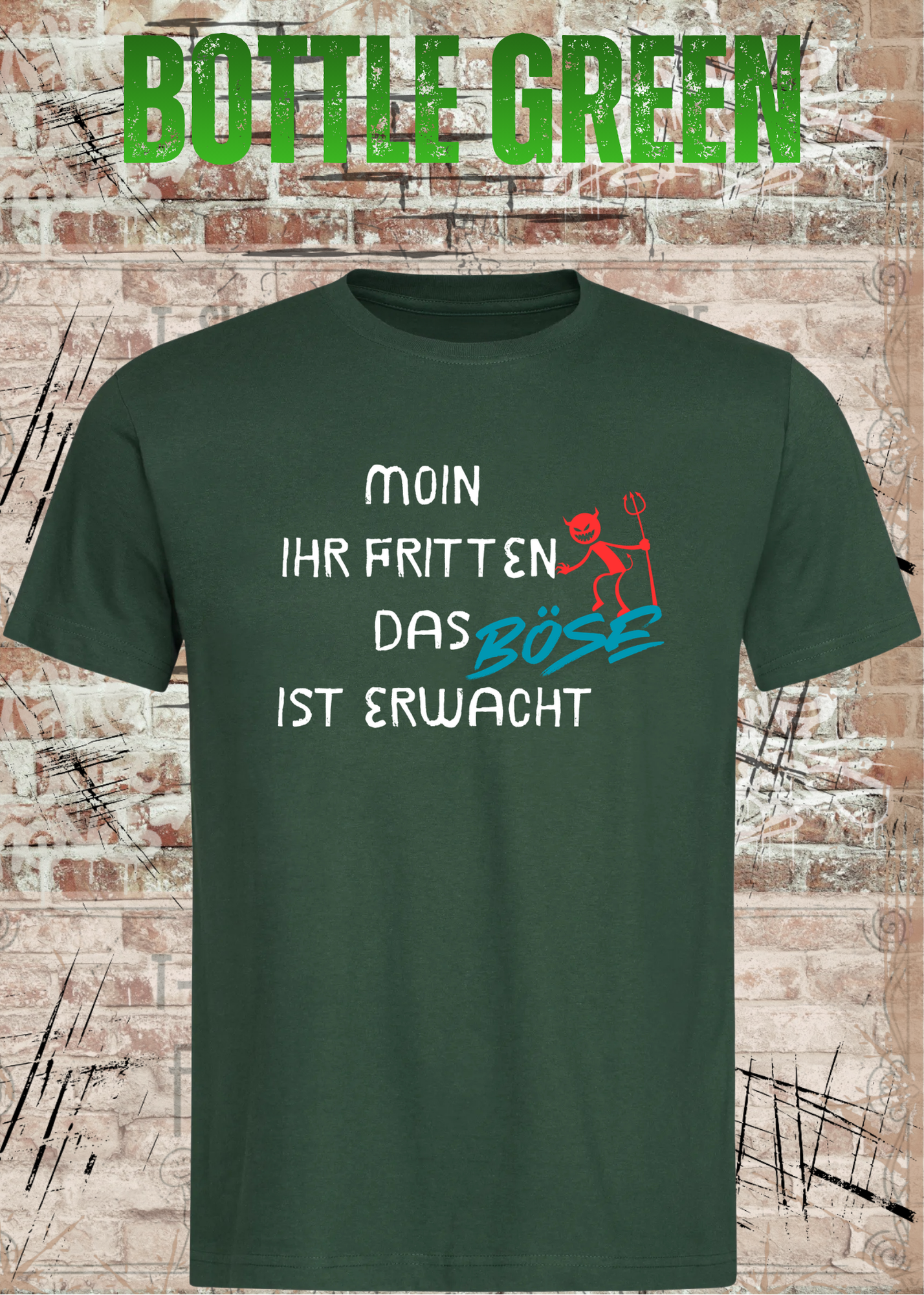 Moin Ihr Fritten das Böse ist erwacht T-Shirt – Lustiger Morgenmuffel Spruch Unisex