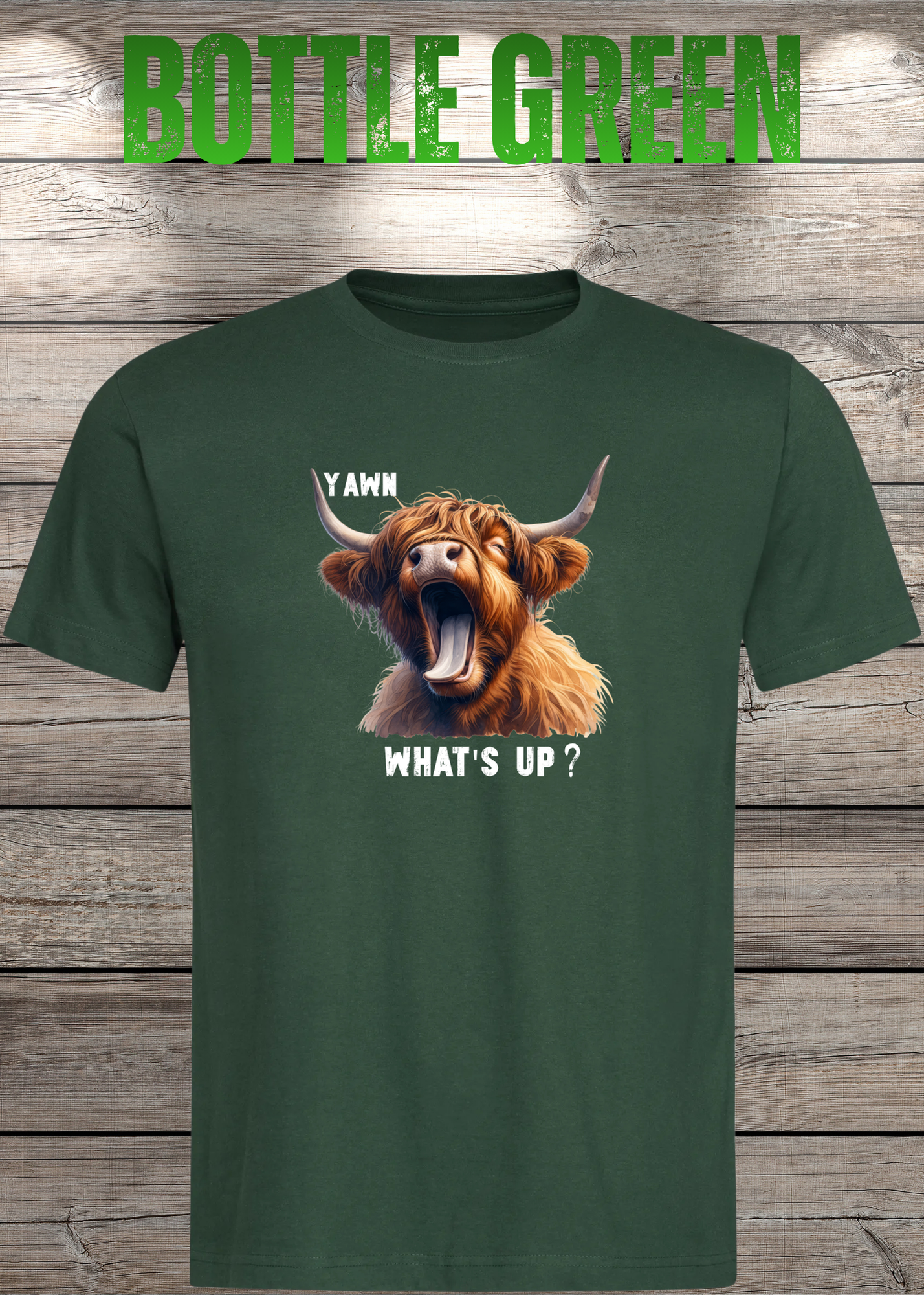 Highland Kuh T-Shirt Yawn, what's up? - Für Professionelle Faulpelze