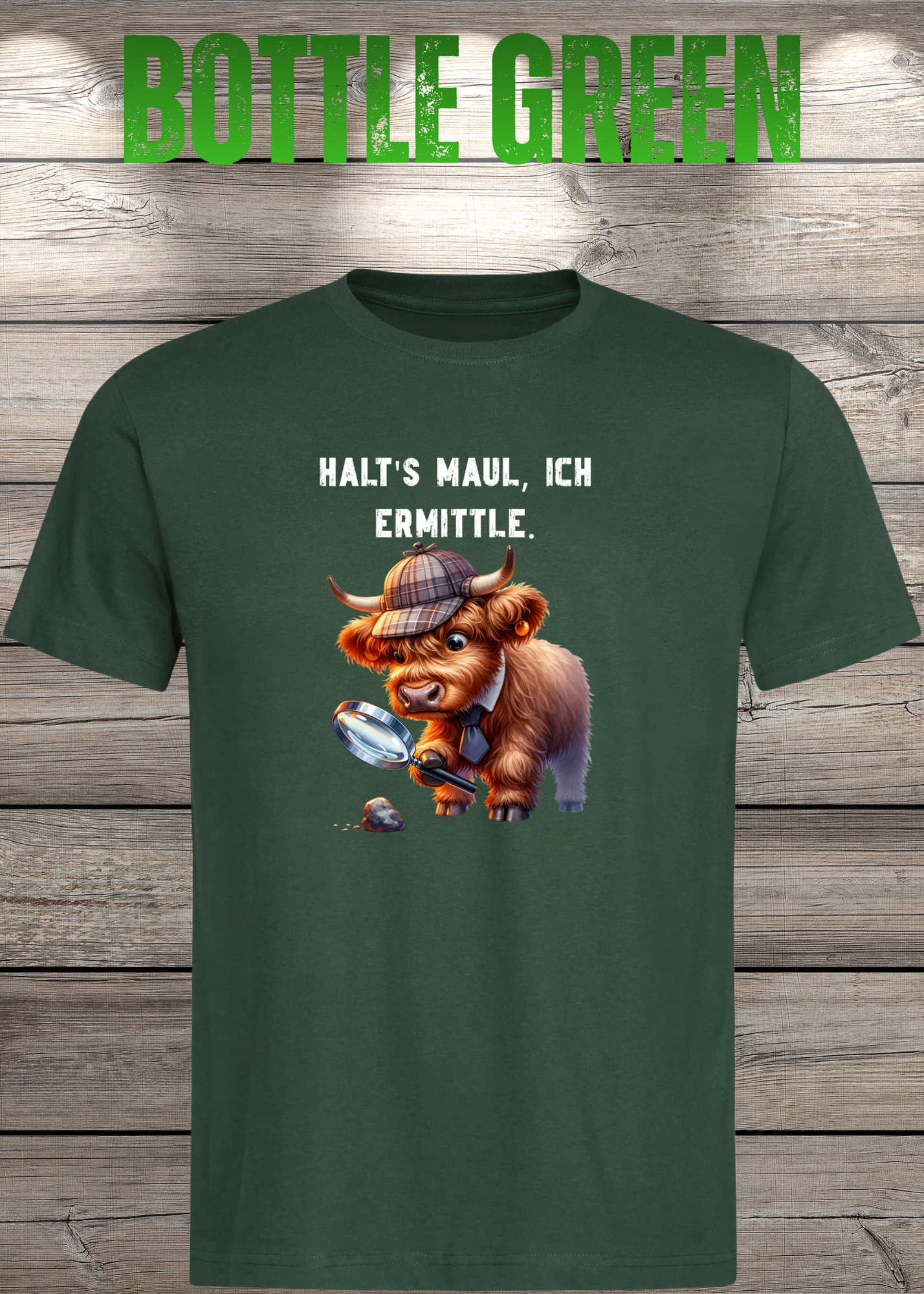 Highland Kuh Unisex T-Shirt - Haltś maul, ich ermittle! - Lustiges Detektiv-Shirt