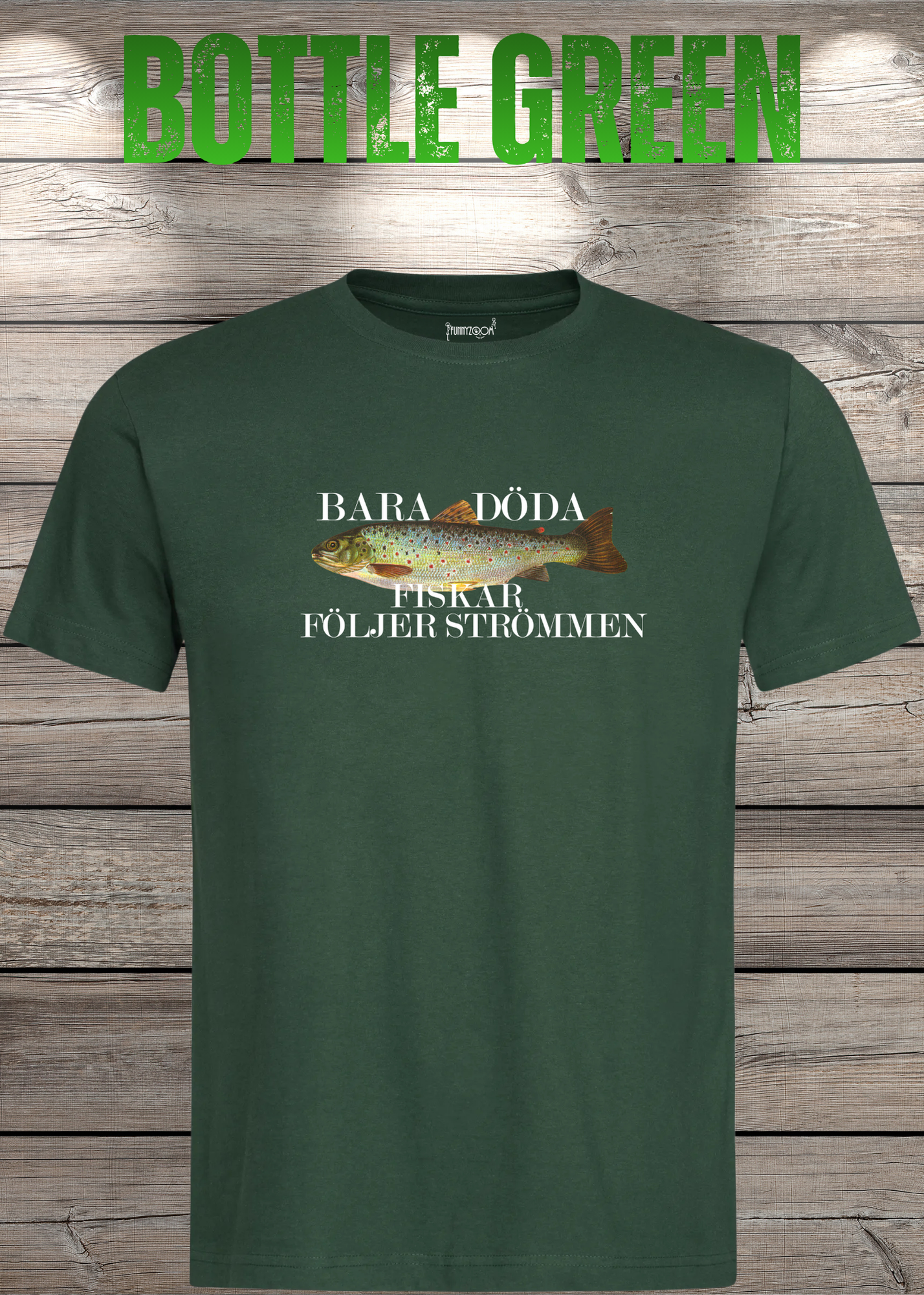 T-Shirt 'Bara Döda Fiskar Följer Strömmen' - Schwedischer Spruch Geschenk Unisex