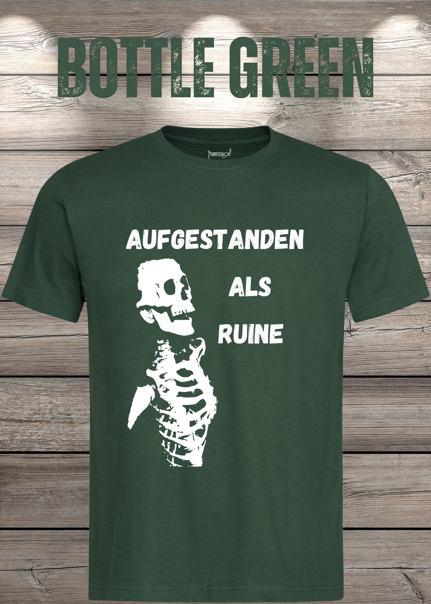 Aufgestanden als Ruine T-Shirt – Lustiges Skelett Shirt für Morgenmuffel