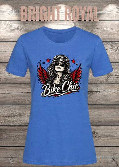 Bike Chic – Damen Biker T-Shirt | Rockiges Motorrad Shirt