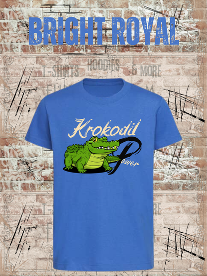 Krokodil Power – Kinder T-Shirt für Jungen & Mädchen in Bright Royal.