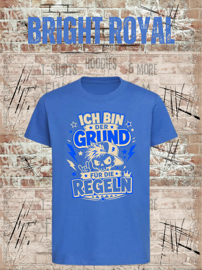 Ich bin der Grund für die Regeln – Jungen T-Shirt in Bright Royal.