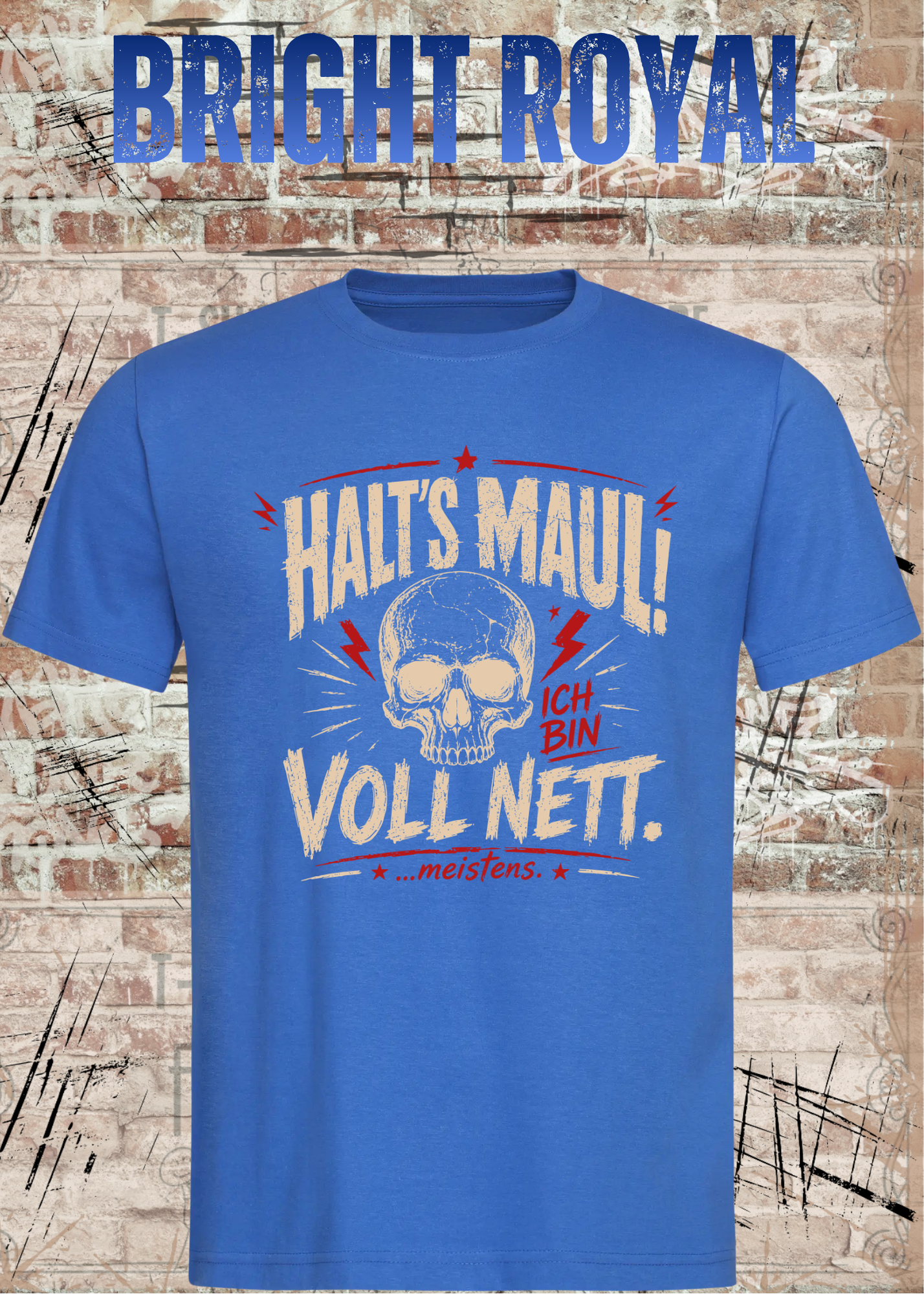 Halt's Maul! Ich bin voll nett... meistens. – Lustiges Vintage Unisex T-Shirt