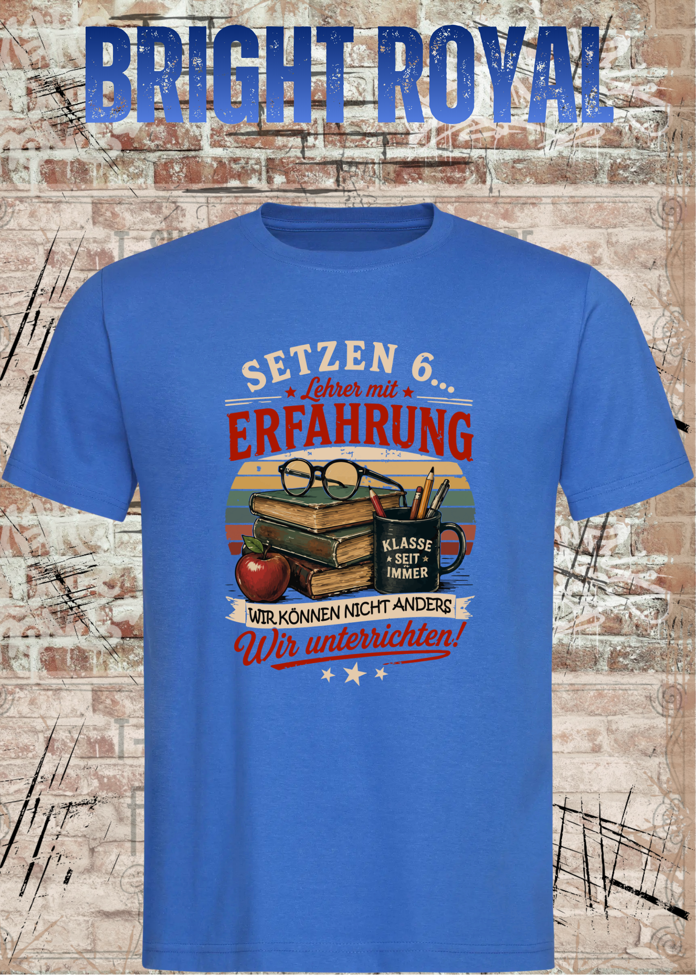 Lehrer T-Shirt "Setzen 6... Lehrer mit Erfahrung" | Lustiges Vintage Lehrer Shirt | Geschenk für Lehrer