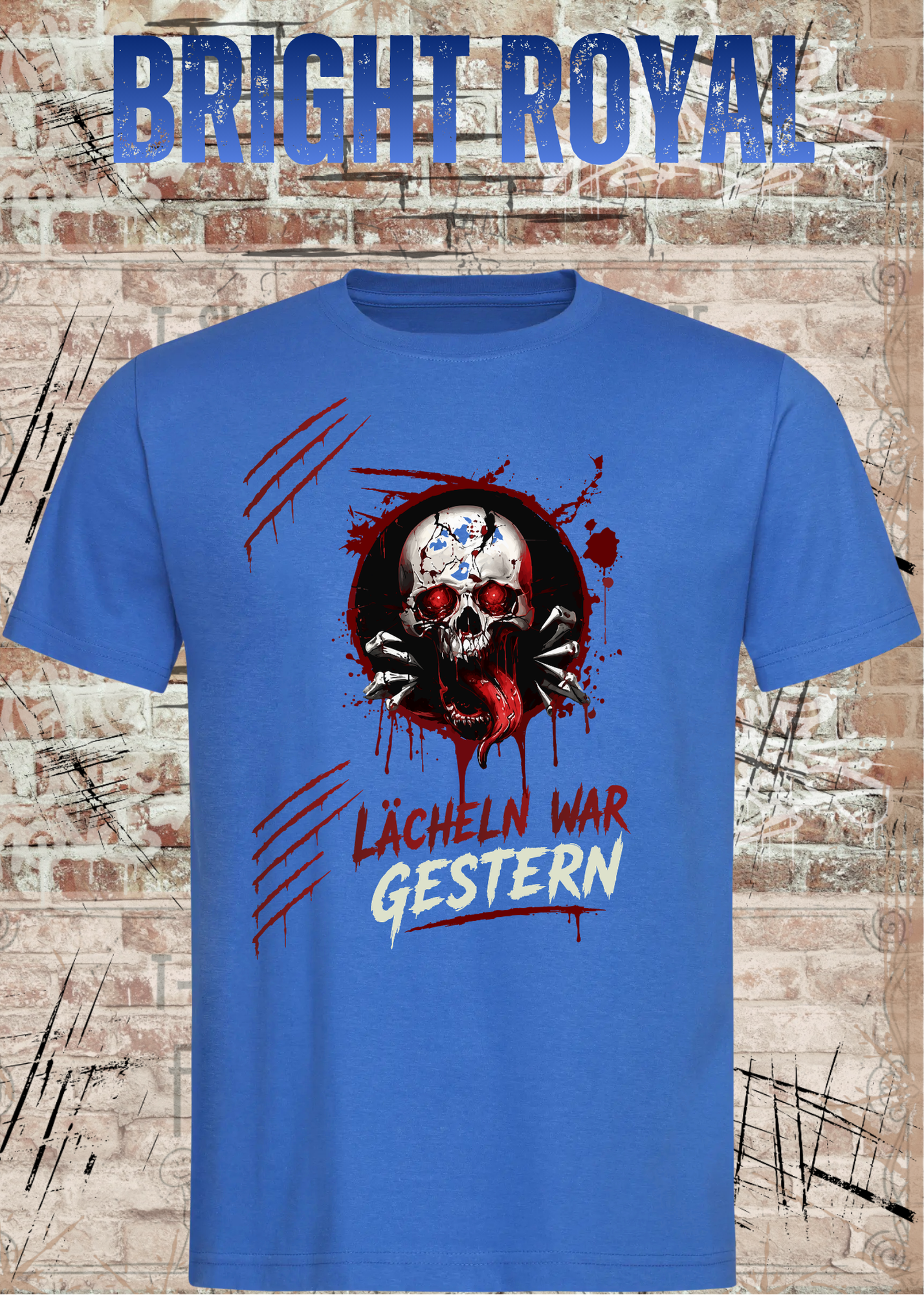 Rock & Metal T-Shirt "Lächeln war gestern" | Totenkopf Horror Shirt | Gothic Unisex