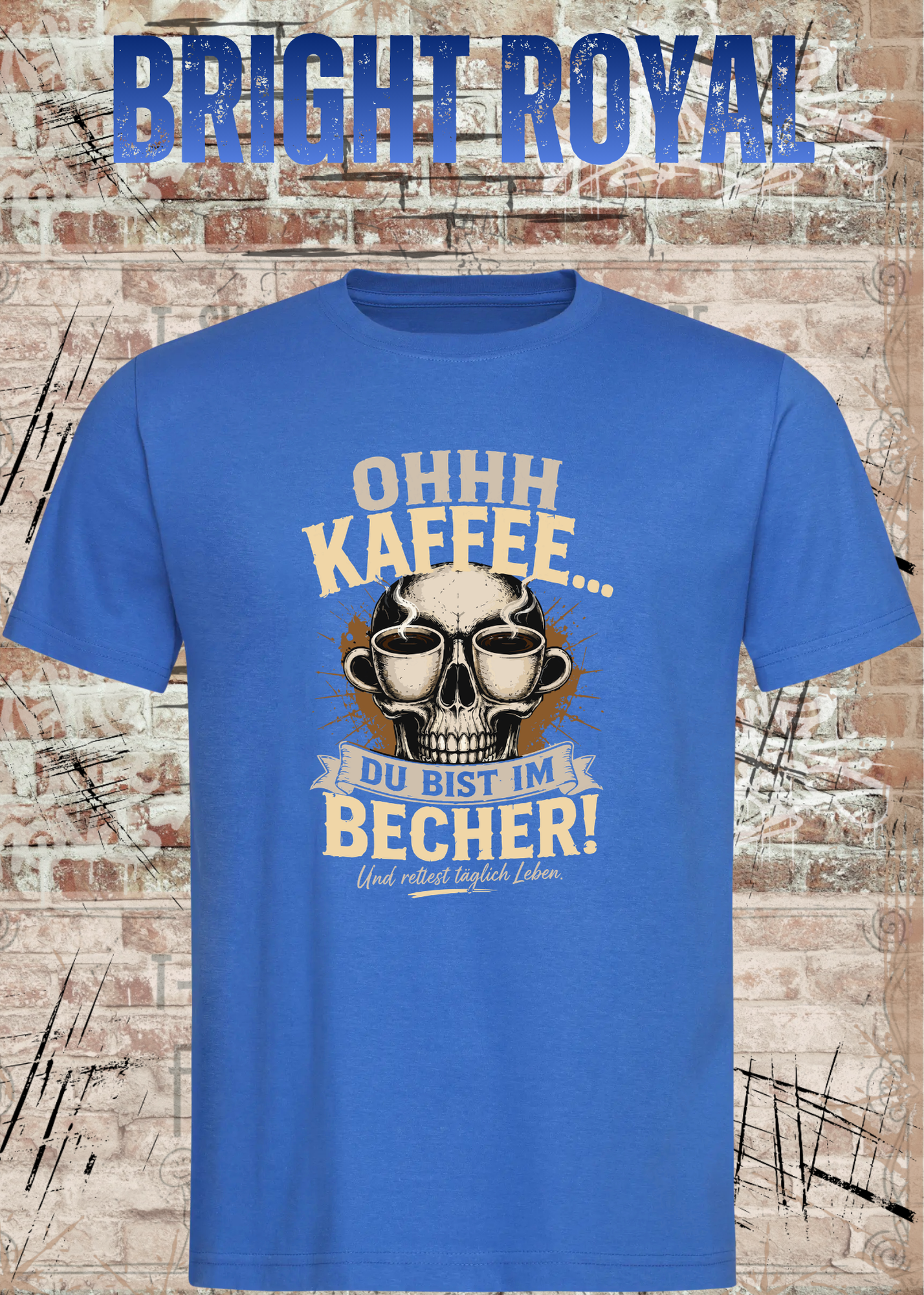 Ohhh Kaffee T-Shirt – Lustiges Kaffee Shirt mit Totenkopf für Kaffeeliebhaber