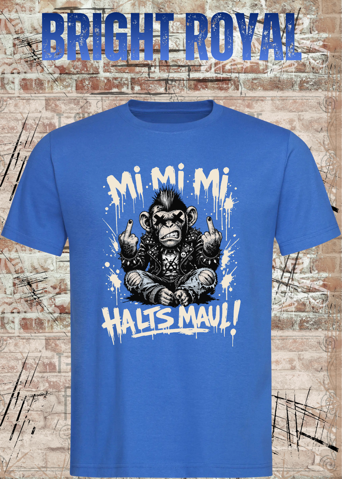 Mi Mi Mi Halt’s Maul Affe T-Shirt – Freches Punk Statement Shirt