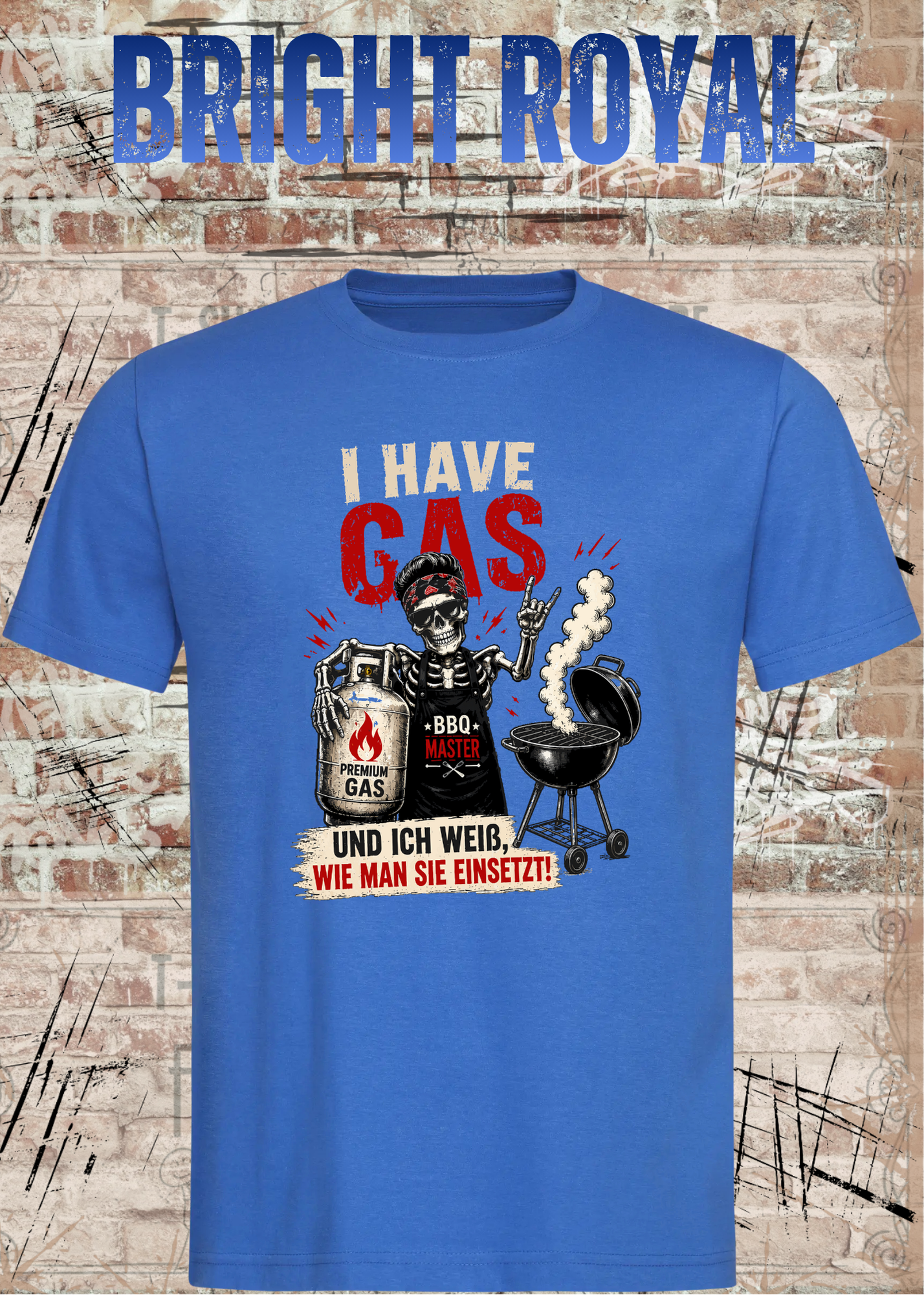 Grillmeister T-Shirt „I Have Gas“ – Skelett BBQ