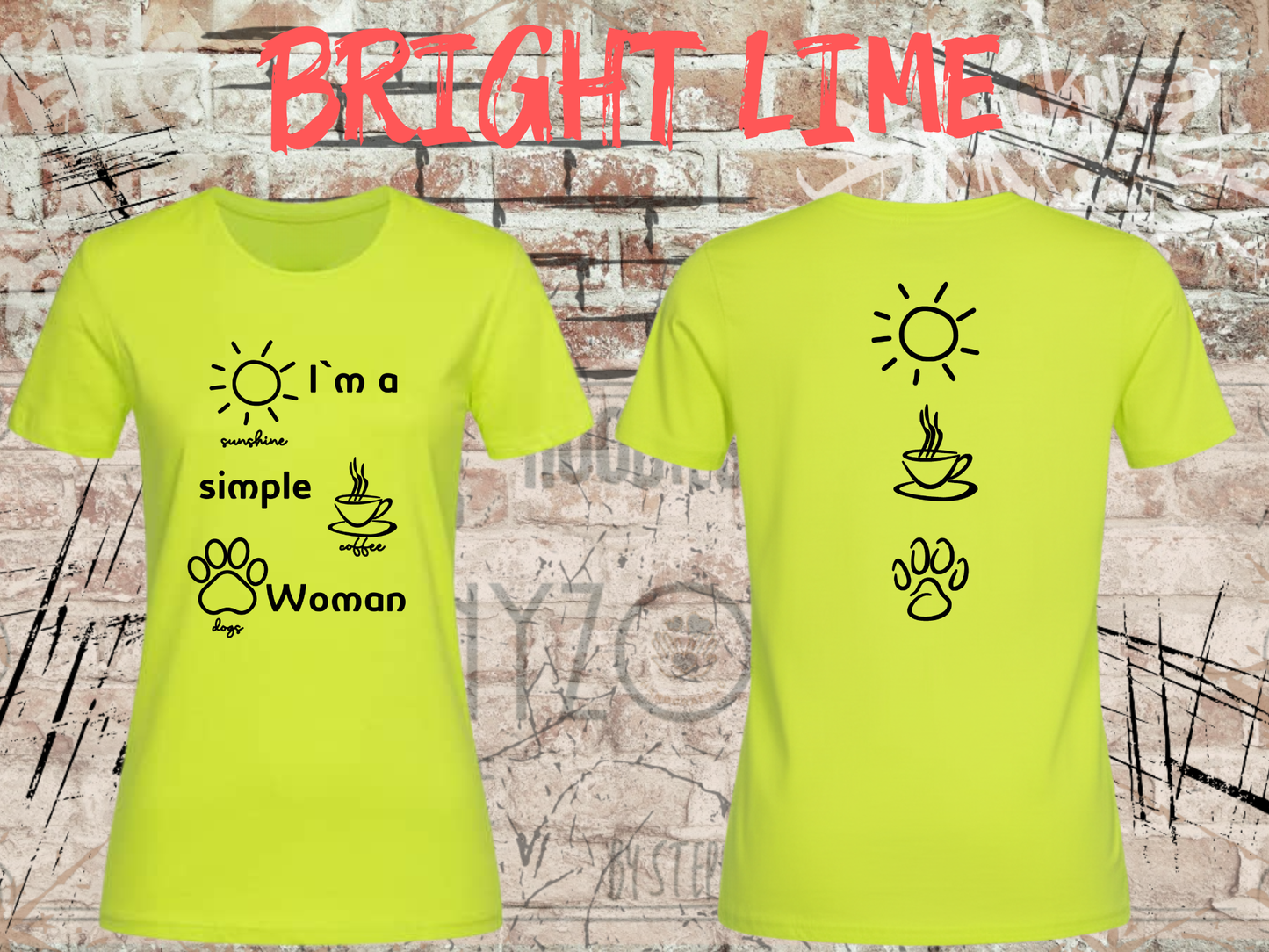 T-Shirt I'm a simple Woman Sunshine Coffee and Dogs Lustige Sprüche Geschenkidee Freizeit viele Farben