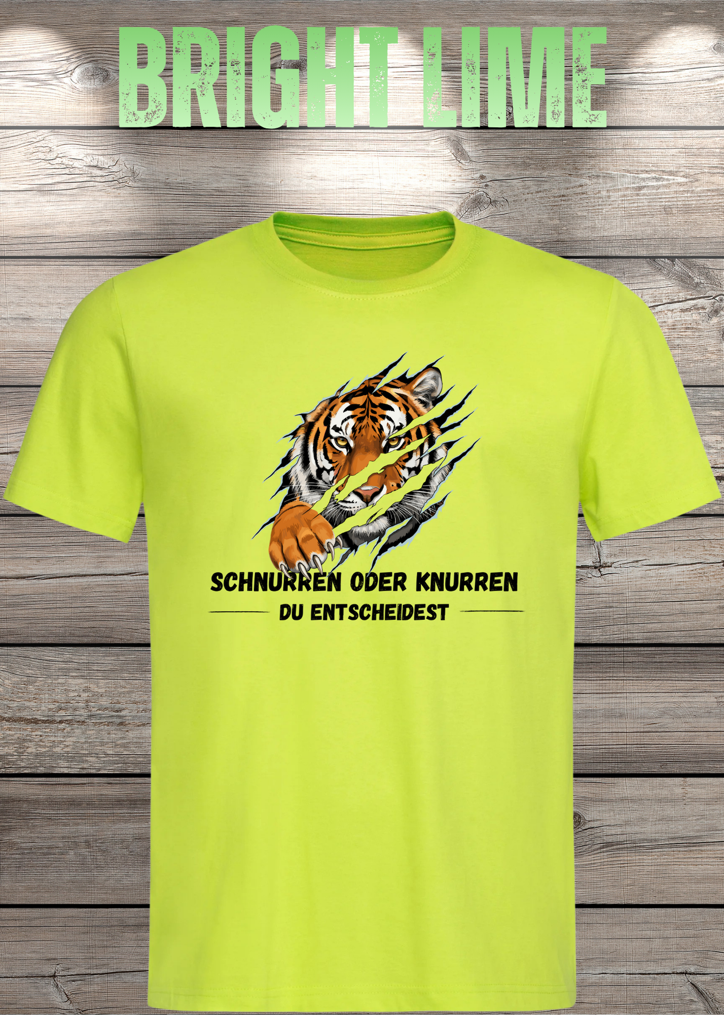 Tiger T-Shirt Unisex - Schnurren oder Knurren Du Entscheidest - Lustiges Raubtier-Shirt