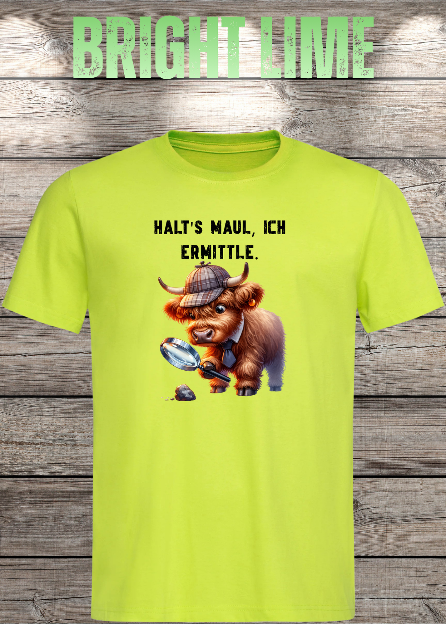Highland Kuh Unisex T-Shirt - Haltś maul, ich ermittle! - Lustiges Detektiv-Shirt