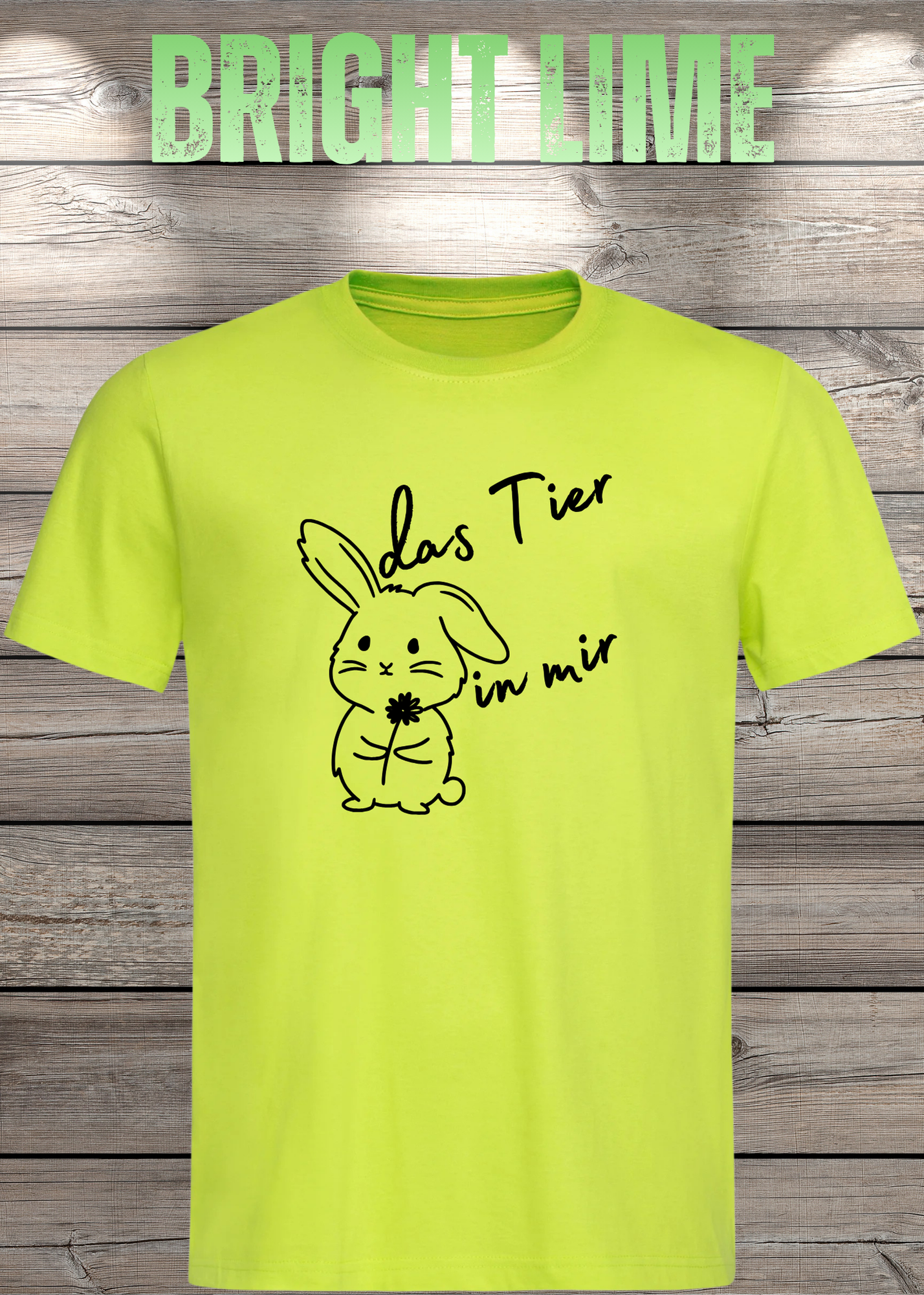 T-Shirt 'Das Tier in mir' - Witziges Spruch-Shirt mit süßem Hasen-Motiv