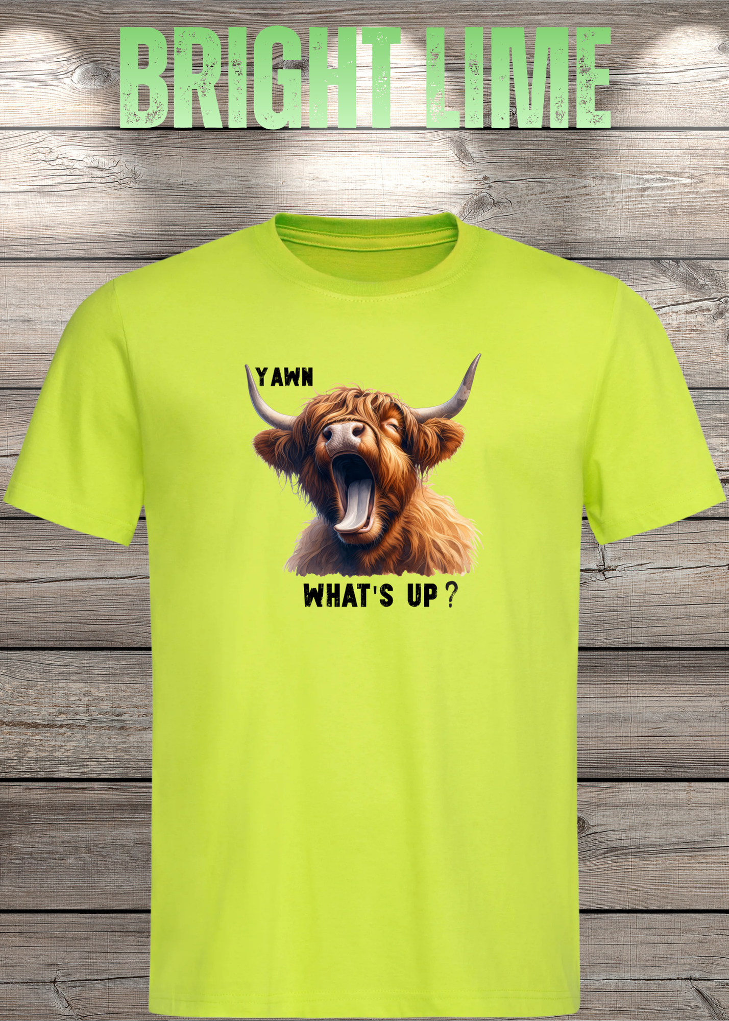 Highland Kuh T-Shirt Yawn, what's up? - Für Professionelle Faulpelze