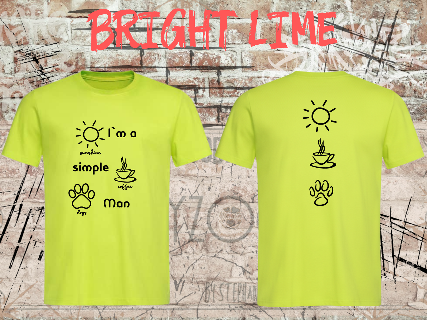 Herren T-Shirt I'm a simple Man Kaffee Sonnenschein Hunde Witziges Statement Shirt Lustiges Geschenk