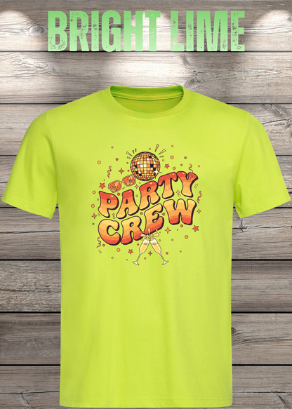 Unisex-T-Shirt „Party Crew“ in Bright Lime.